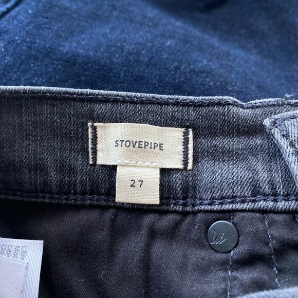 MADEWELL Stovepipe Jeans in Banberry Wash Raw-Hem Size 27 Black Charcoal NA940 - Picture 9 of 10
